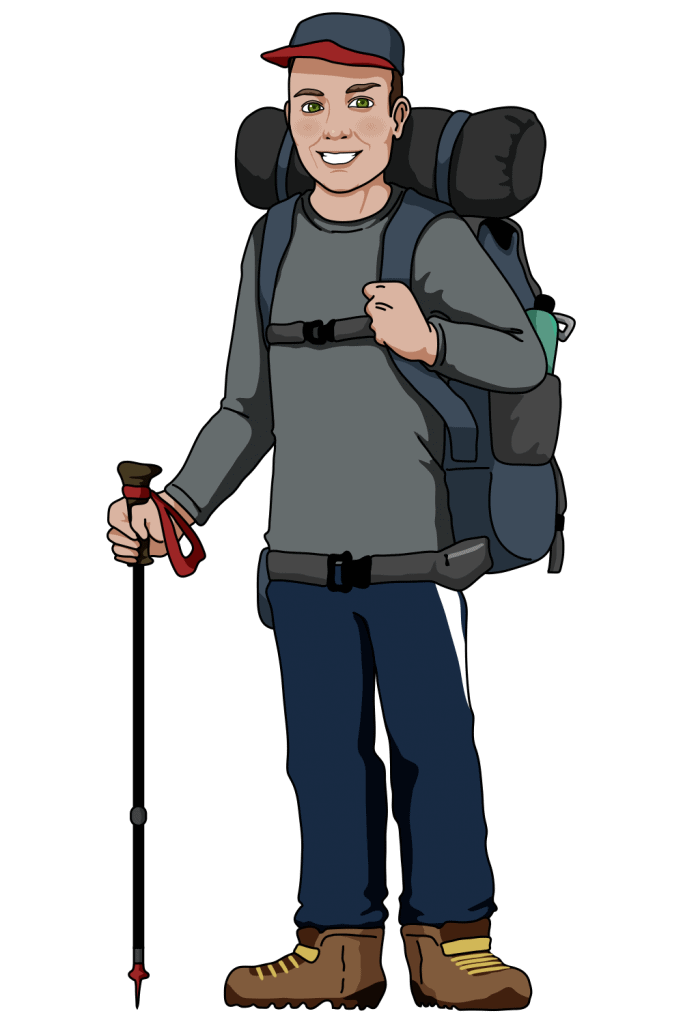 Alex Hiking Cartoon
