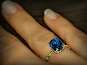 Heirloom London Blue Topaz Ring on Hand